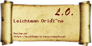 Leichtman Oriána névjegykártya